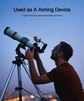 Person using telescope with Adjustable Aluminum Alloy Laser Finder Scope Mounting Bracket With One Quarter Inch Thread And 30mm Inside Diameter, Pair