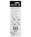 Back of X-ACTO Z-Series precision knife package showing blade-change steps and barcode