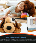 Heavy Duty Handheld Steam Cleaner Featuring Lightning Fast 15 Second Instant Heat And Muscle Packed 1200 Watt Motor, Generous 400 Ml Water Tank For Scrubbing Grout Floors With Zero Sweat in action cleaning a plush dog toy.