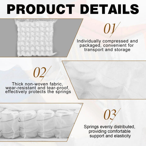 Top Shelf Heavy Duty Five Piece Pocket Coil Spring Set With Hog Rings For Slick Couch Repair And Quality Furniture Restoration DIY Upholstery Kit For Living Room Sofas, compressed springs in protective fabric.