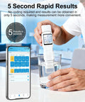 Person using 9 In 1 Smart Water Tester With App Monitoring, Digital Water Test Kit for drinking water with phone app display