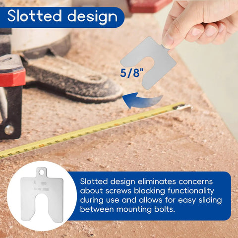 Stainless Steel Slotted Shim Kit 2 By 2 Inches 80 Pieces Eight Thicknesses Slotted Shim Set For Precise Leveling And Calibration