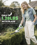 Person using 7.2V Cordless Hedge Trimmer And 2 In 1 Handheld Electric Shrub Trimmer With Grass Shears And Pruning Shears