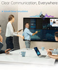 Group using Sharp 1080P Hd Webcam With Noise Canceling Mic And Auto Light Correction Featuring Privacy Cover Wide Angle View for video conferencing.