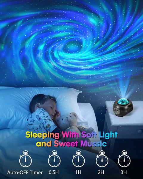 Galaxy Star Projector Night Light With App Remote Dope Nebula Sky Projection with sleeping child and nebula effect