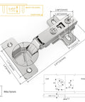 Two Pack Full Overlay Cabinet Hinges Frameless Self Closing Silent Soft Close Bracket dimensions 35Mm cup for kitchen remodel