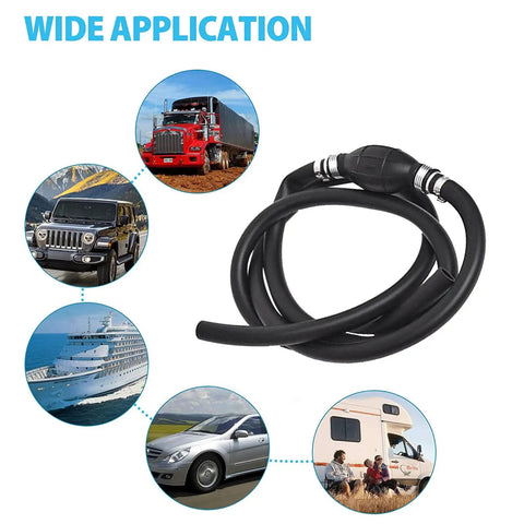 5/16 Inch (8mm) Fuel Line Assembly With Primer Bulb, 6 Foot Outboard Marine Fuel Hose Kit With Steel Clamps, compatible applications
