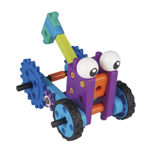Robot Engineer STEM Kit for Kids Kid Friendly Build 10 Non Motorized Robots Read Along Storybook Manual gear mechanics.