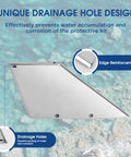 Unique drainage hole design of Built Like A Tank 316 Stainless Steel Skeg Guard For MerCruiser Alpha One Gen II stern drive.
