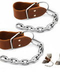 Two Pack Leather Horse Hobbles With Anti Kick Design Single Leg Hobble For Secure Training And Grazing Heavy Duty Stainless Steel Chain