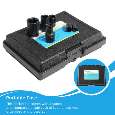 External Torx Plus Socket Set 6 Point EP4 To EP32, portable case with various socket sizes shown on top