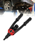 320mm Heavy Duty Rivet Nut Tool Kit With U Shaped Arm and Hard Case for metal sheets, shown under a raised car.