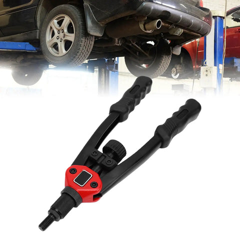 320mm Heavy Duty Rivet Nut Tool Kit With U Shaped Arm and Hard Case for metal sheets, shown under a raised car.
