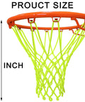 Glow Night Light Basketball Net For Outdoor Hoops, Luminous Nylon Net, Portable Sun Powered, Official Size 21 Inch, 12-Loop Rim Net.