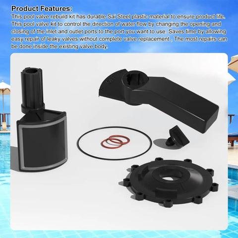 2 Port 3 Port Pool Valve Rebuild Kit for Jandy Gray Valves 4715 4716 4717 DIY Replacement Pack with parts displayed on table