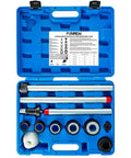 Punmew cam bearing removal and installation tool kit in blue case with metal rods and adapter sleeves.