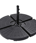 Fan Shaped Self Filled Umbrella Base Set Of Four For Cantilever Offset Umbrellas Water Or Sand Fill Cross Tile Compatible Heavy Duty