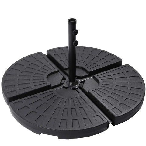 Fan Shaped Self Filled Umbrella Base Set Of Four For Cantilever Offset Umbrellas Water Or Sand Fill Cross Tile Compatible Heavy Duty