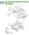 Diagram of Golf Cart Rivet Kit For EZGO TXT 1994 And Later Complete Body Hardware Set showing assembly components.