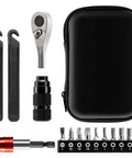 Bike Repair Tool Kit With 10 Magnetic Bits For MTB And Road Bikes, Alloy Multitool With Ratchet Wrench And Interchangeable Bits