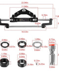 Dimensions of Beefy Hydraulic Steering Cylinder For Outboard Boats Up To 300HP with ORB fittings and accessories