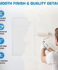 Person painting a Heavy Duty 24 X 24 Metal Access Panel For Drywall Wall And Ceiling Openings Galvanized Steel 1mm Thick White Powder Coat Finish.