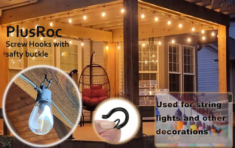 Heavy Duty Outdoor Screw In Hooks For Hanging Plants And String Lights No Fuss 2.2 Inch Eye Hook Cup Hooks for patio use