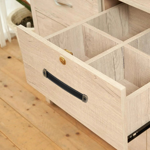 Open wooden drawer with Two Leather Drawer Pulls With Mounting Screws Included For Drawers Cabinets Luggage Trunks And Suitcases