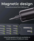 Electric Screwdriver Set With 33 Magnetic Bits And 3 Torque Settings, 300 RPM, 1500mAh Rechargeable Cordless Driver, LED Light