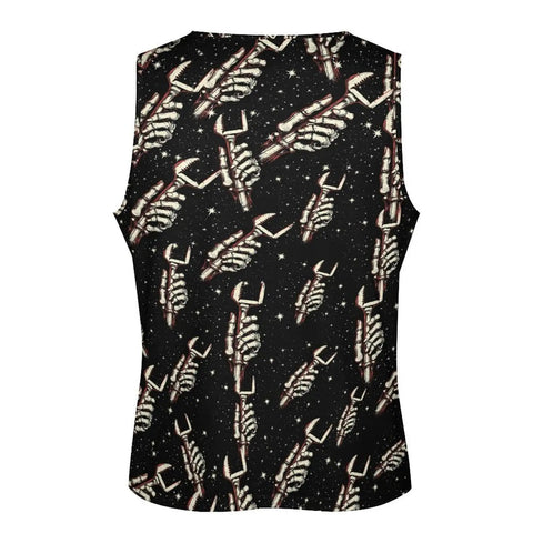 United States Flag Workout Tank Top For Men Lightweight Sleeveless Muscle Shirt Moisture Wicking Polyester Gym Fit With Comfy Stretch Material For Dope Grinds And Heavy Lifting Sessions - back view with graphic design.