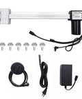 Power Recliner Actuator Replacement Kit JLDQ-12.157.333K with power supply, 2-button controller, screws, and 6.6ft cable