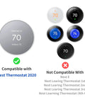 Compatibility chart for Snow Color Nest Thermostat Trim Kit For Google Nest Thermostat 2020 Easy To Install Modern Wall Plate