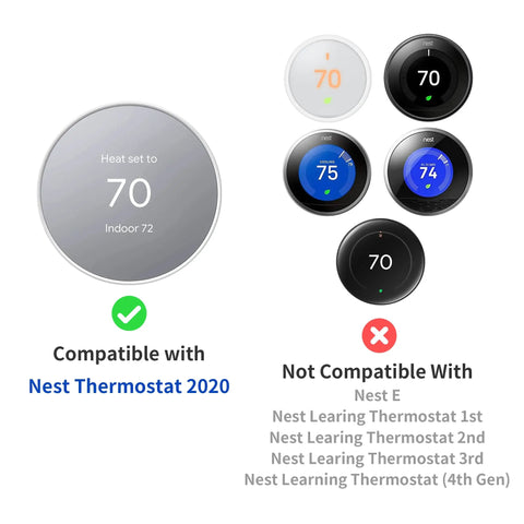 Compatibility chart for Snow Color Nest Thermostat Trim Kit For Google Nest Thermostat 2020 Easy To Install Modern Wall Plate