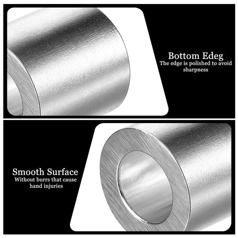 50 Pack Top Shelf Aluminum Wire Rope Sleeves 3/16 Inch Crimping Cable Ferrules showcasing smooth surface and polished edge.