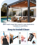 Magnetic Portable Misting System With Rechargeable 6000mAh Pump installed on patio for outdoor cooling