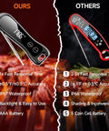 Comparison of Digital Meat Thermometer Instant Read In 1 Second For Grilling, BBQ, Frying, Candy And More With IP67 Waterproof feature