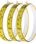 Peel And Stick Measuring Tape Ruler With Double Scale Metric And Imperial Marks Solid For Router Tables And Craft Tasks Clear Numbers That Get The Job Done Quick Pack Of Three Forty Inch Adhesive Strips showcasing three yellow adhesive measuring tapes.
