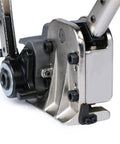 Close-up of No Sweat Heavy Duty Manual Steel Strapping Tool showing tensioning mechanism for half inch to three quarter inch bands.
