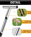 12 Inch Stainless Steel Soil Sampler Probe With T Style Handle For Deep Soil Sampling in Lawn Garden Farm and Plant Care