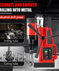 Heavy Duty 1550W Magnetic Drill Press With Variable Speed Up To 500 RPM for accurate metal drilling and cutting.