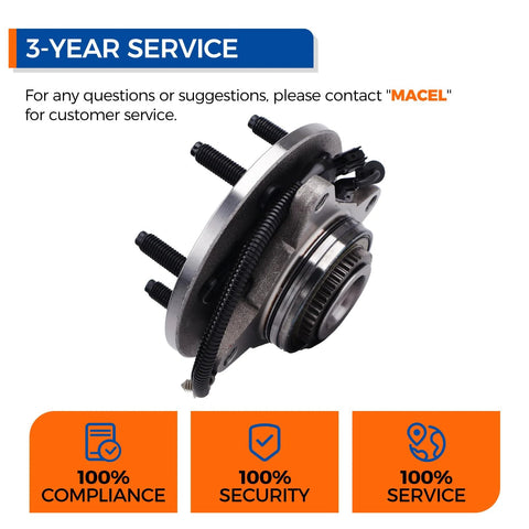 Front Wheel Hub Bearing Assembly For 4WD Ford F150 2004 2008 And Lincoln Mark LT 2006 2008 6 Lug With ABS displayed
