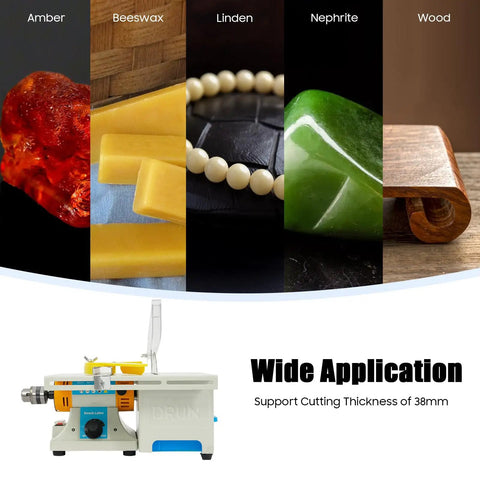 Heavy Duty Mini Table Lapidary Saw For Precision Rock Cutting And Jewelry Polishing Featuring A Sick 750W Pure Copper Motor and Effortless Variable Speed Control with gemstones