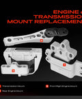 Engine Motor And Transmission Mount Kit With Torque Strut Assembly For Audi A3 Gti Jetta 2006 To 2014 showing transmission and engine mounts.