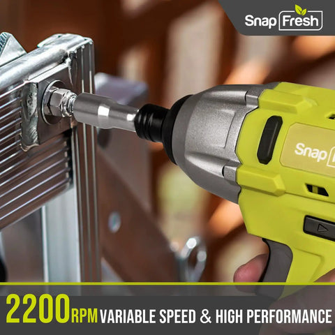 DIY Friendly Cordless Impact Driver Kit With 20V Power And 1350 In Lbs Torque driving a screw into metal