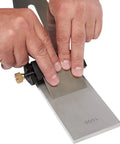 Pro Grade Diamond Whetstone Honing And Polishing Kit with hands sharpening a tool on 1000 grit monocrystalline diamond surface