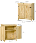 Top Shelf 32 Inch Galvanized Top Workshop Cabinet With Dual Shelves And Rust Resistant Farmhouse Doors, measuring 31.5W x 36.25H inches.