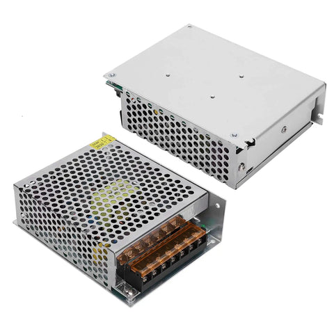 24V DC Power Supply Driver for LED Strip Lights and 3D Printers, 100W Output, Aluminum Alloy Enclosure, two angled views