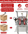 Automatic Carton Sealer And Strapping Machine For Shipping Boxes Dual Function Carton Tape Sealer with speed metrics and features