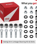 Honda TRX 400EX TRX400X Beefy Swing Arm Linkage Bearing Kit And Bolts For 1999 To 2014 ATV With Heavy Duty Metal Construction OEM Spec 27-1048 includes bearings, bolts, nuts, and oil seals