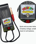 Battery Load Tester For 6V And 12V Vehicles And Marine Gear, Alternator Tester With Voltmeter And Alligator Clips, black metal handheld tester
